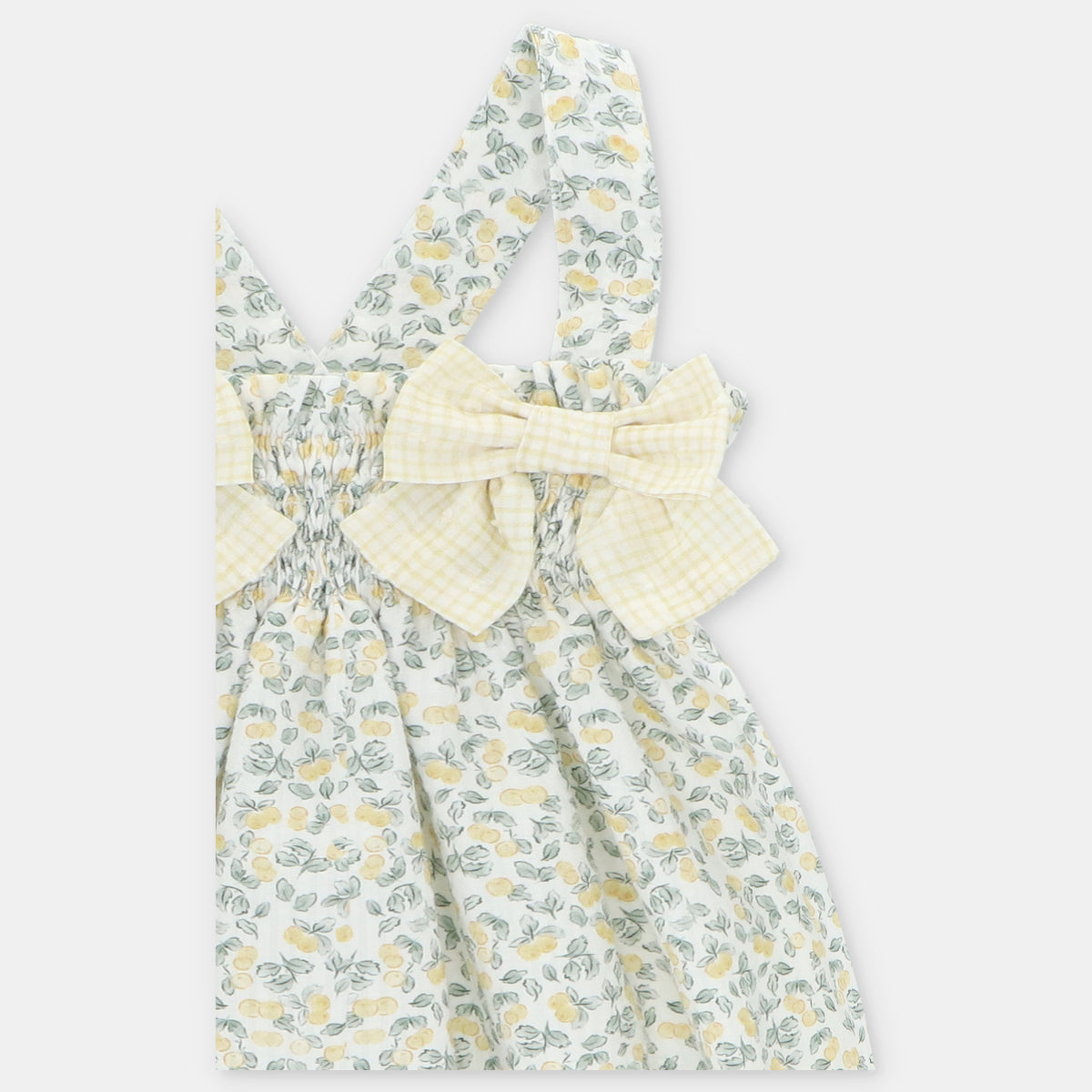 Ranita Winnipeg de Martín Aranda, detalle de lazos y estampado