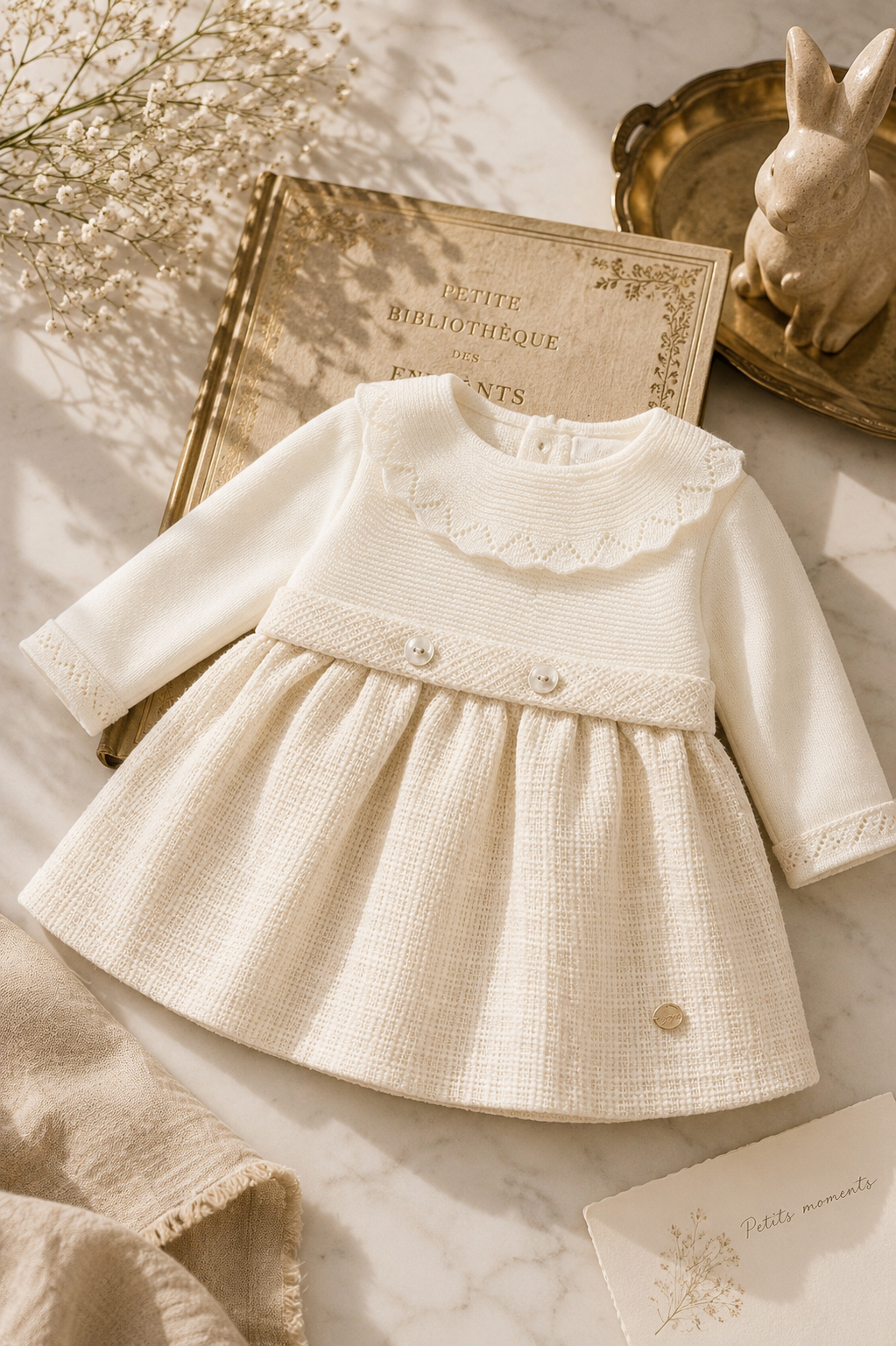 Vestido De Punto De Tela Derby Para Niña