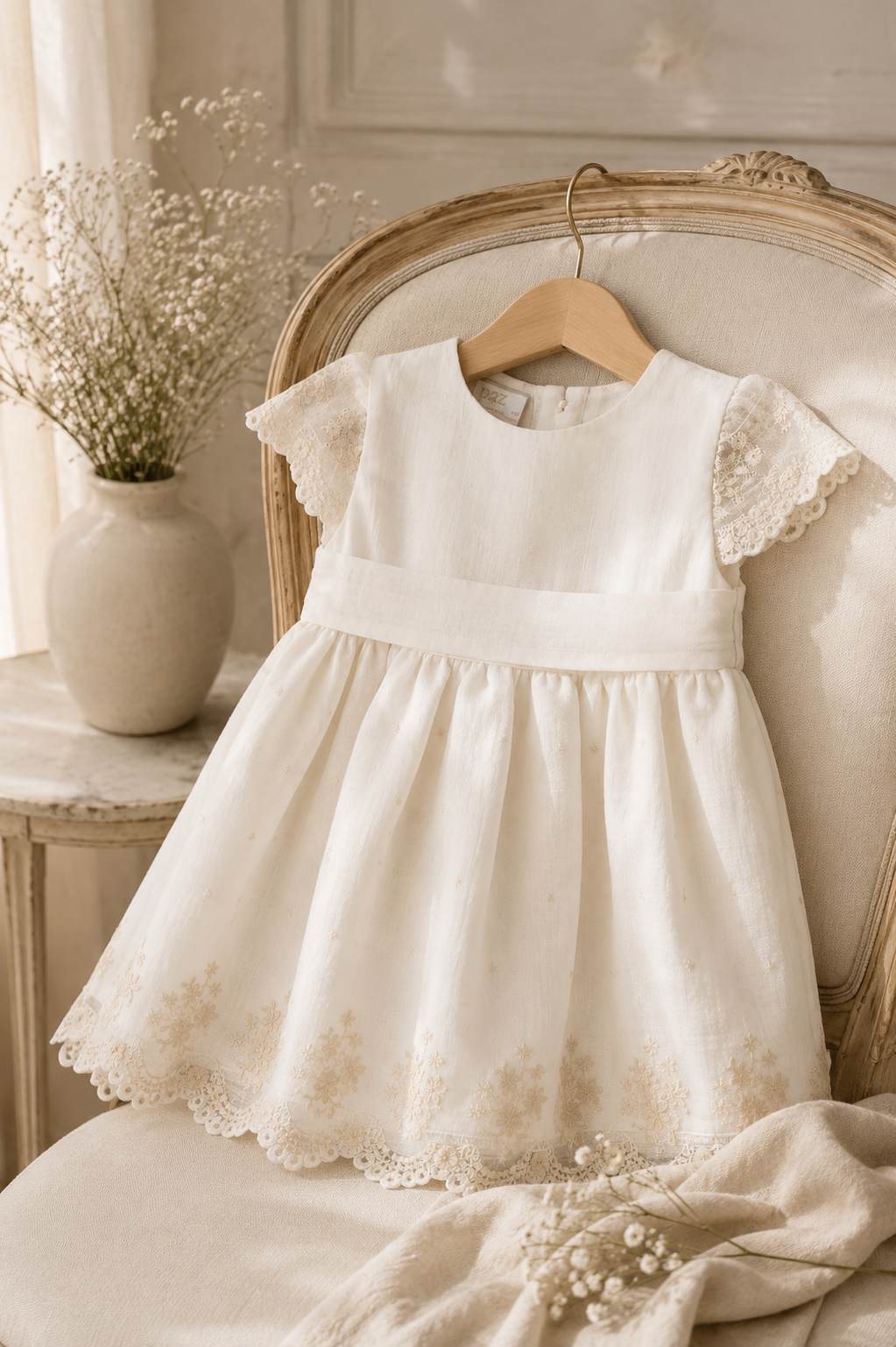 Vestido con Bordado a Contraste "Ceremonia"