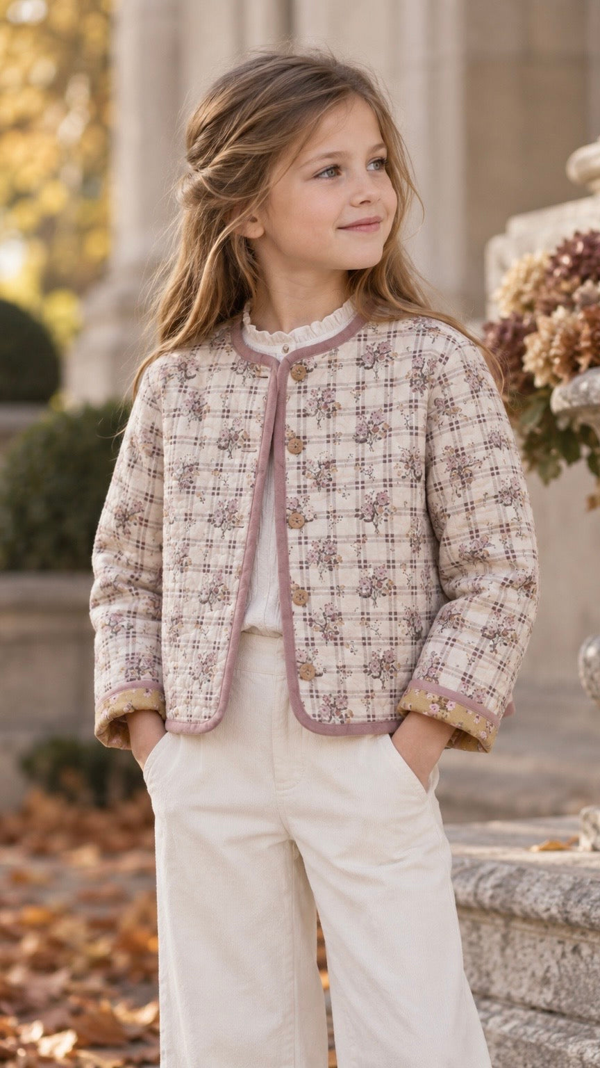 Chaquetón reversible estampado Galatea para niña | Paz Rodríguez