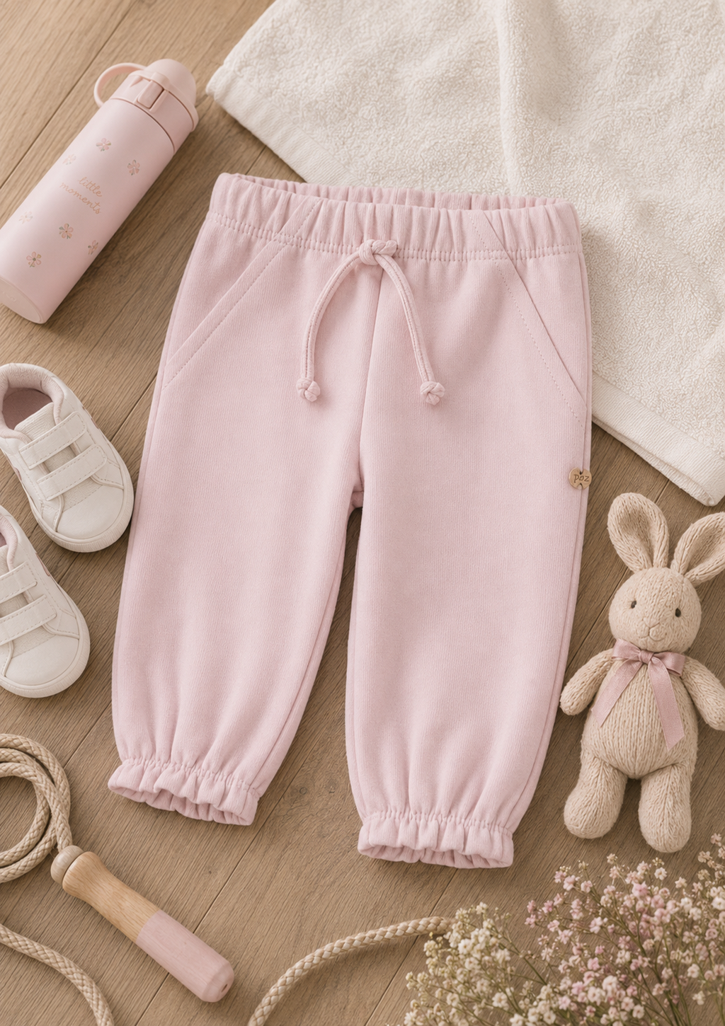 Conjunto exclusivo Cua Cua para niña: pantalón largo de felpa.