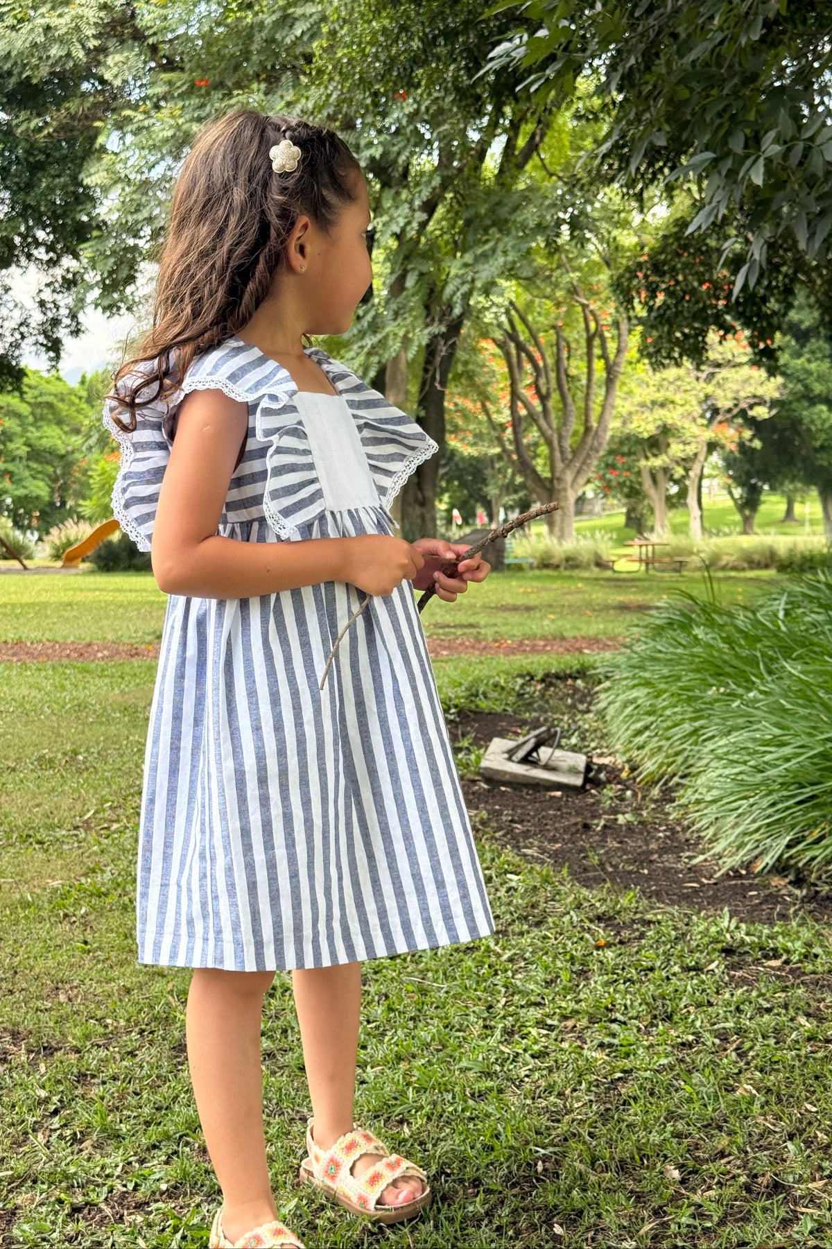 Vestido Tela Rayas Infantil “Eslora” - Paz Rodríguez