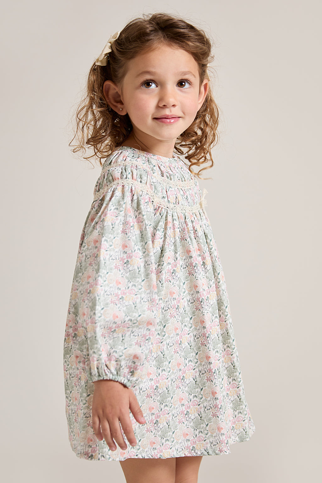 Vestido floral de manga larga para niña | Martín Aranda