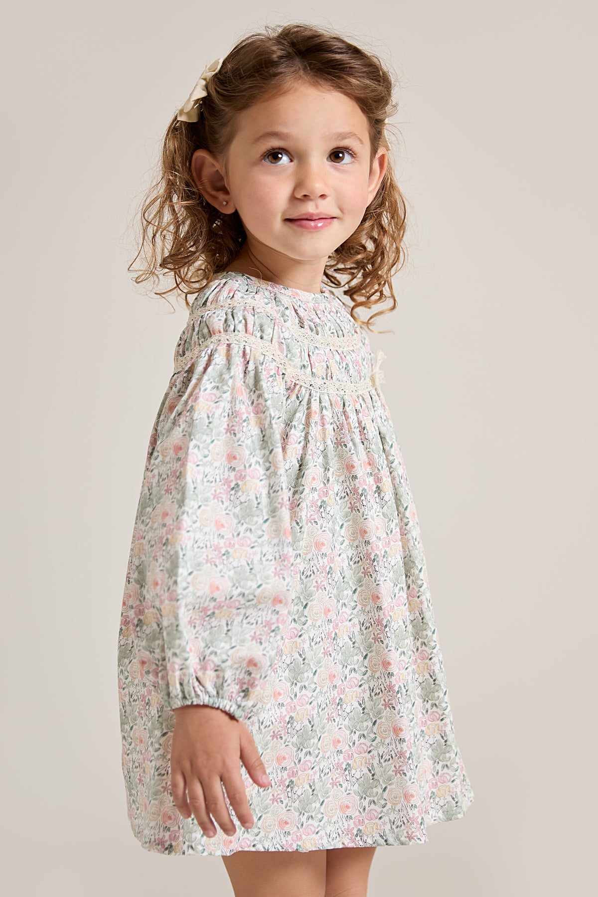 Vestido floral de manga larga para niña | Martín Aranda