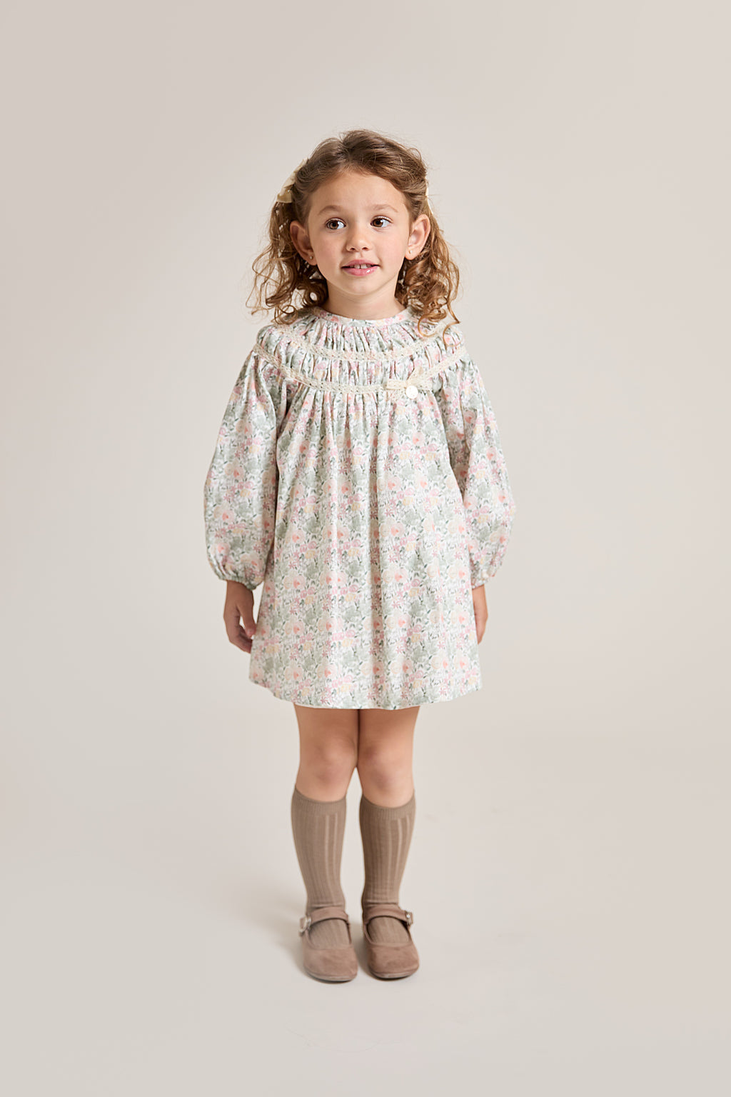 Vestido floral de manga larga para niña | Martín Aranda