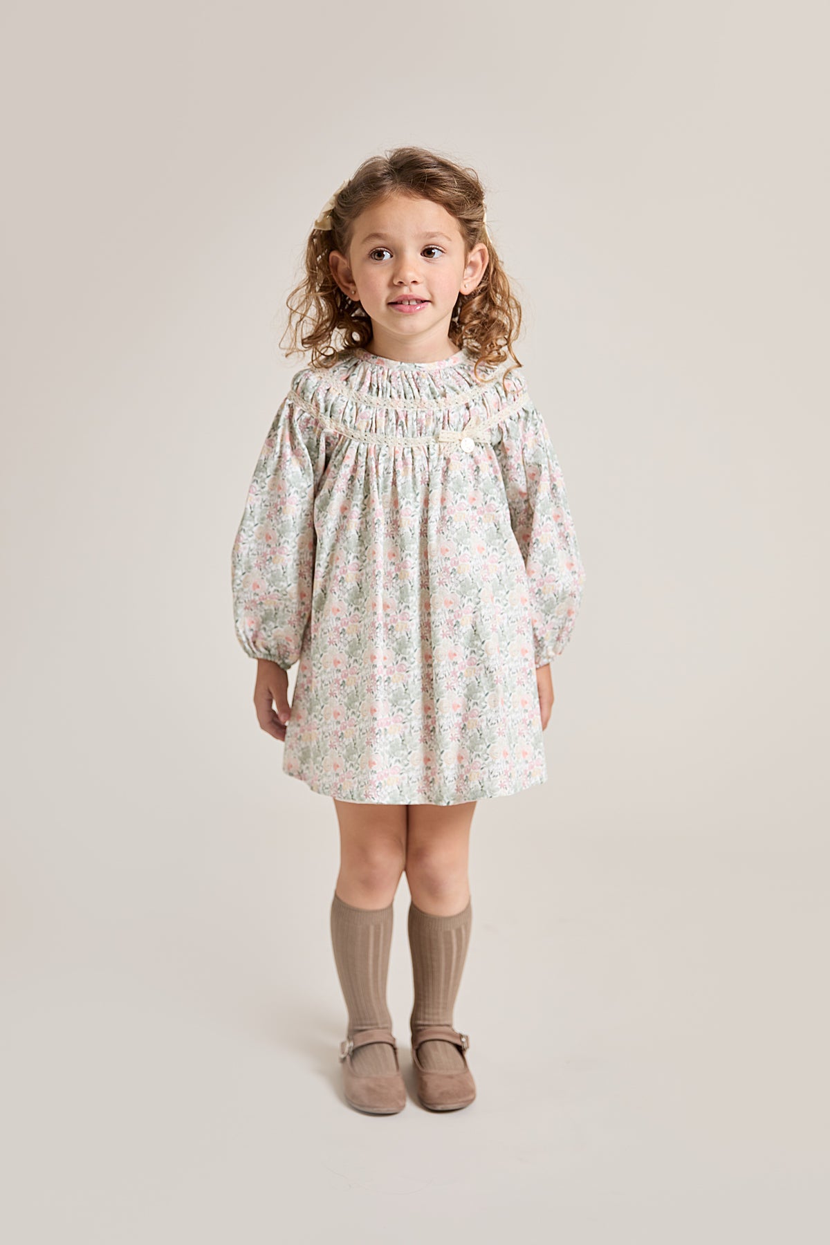 Vestido floral de manga larga para niña | Martín Aranda