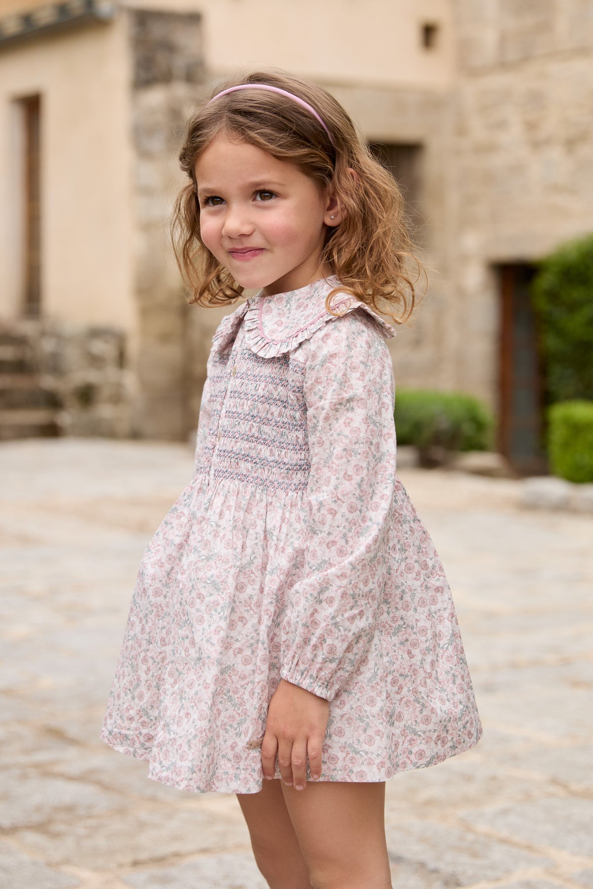 Vestido floral con botones para niña | Martín Aranda