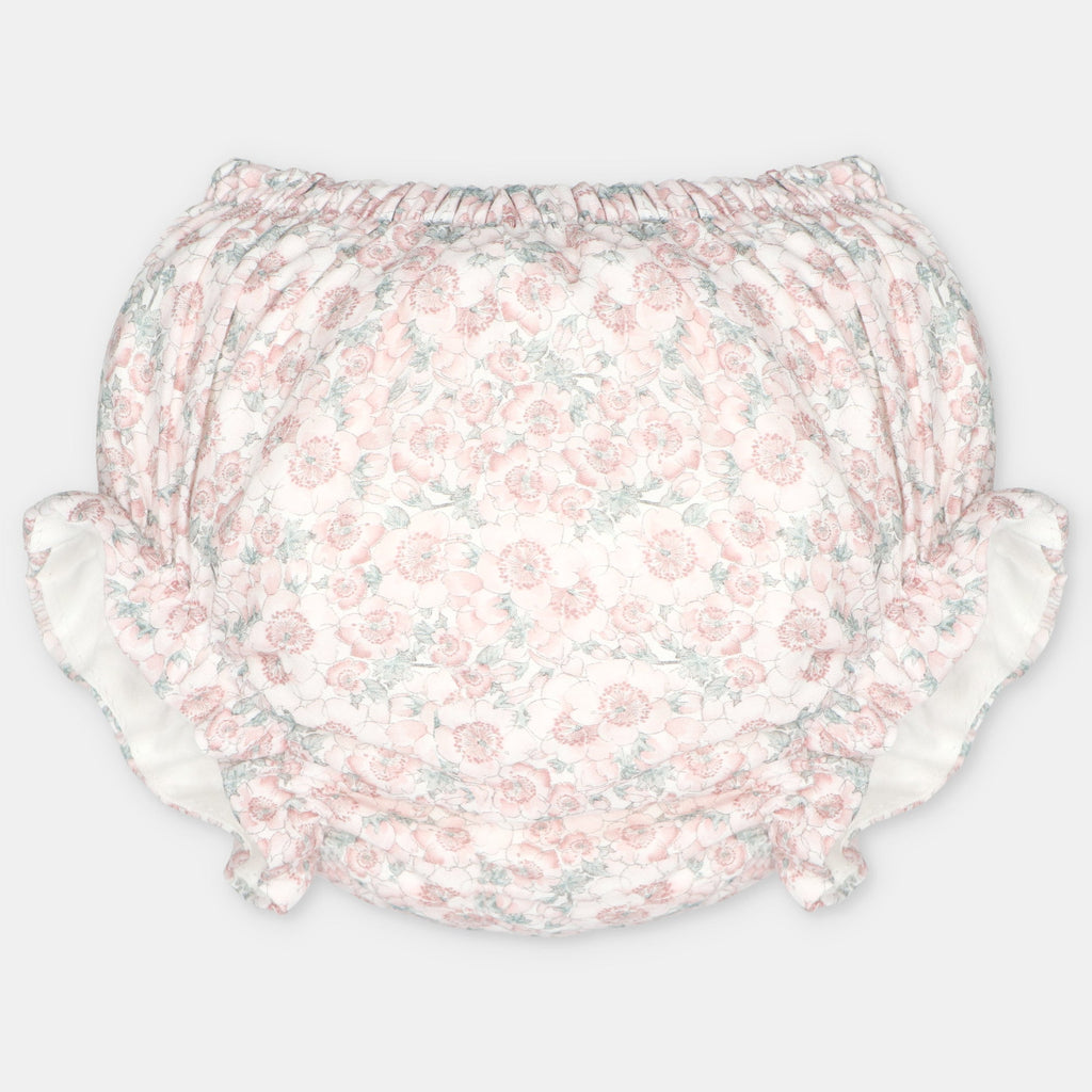 Conjunto exclusivo floral para bebé: cubrepañal floral.