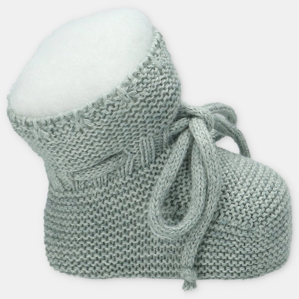 Patucos de punto con lazada para bebé de Martín Aranda, referencia 023-10325.