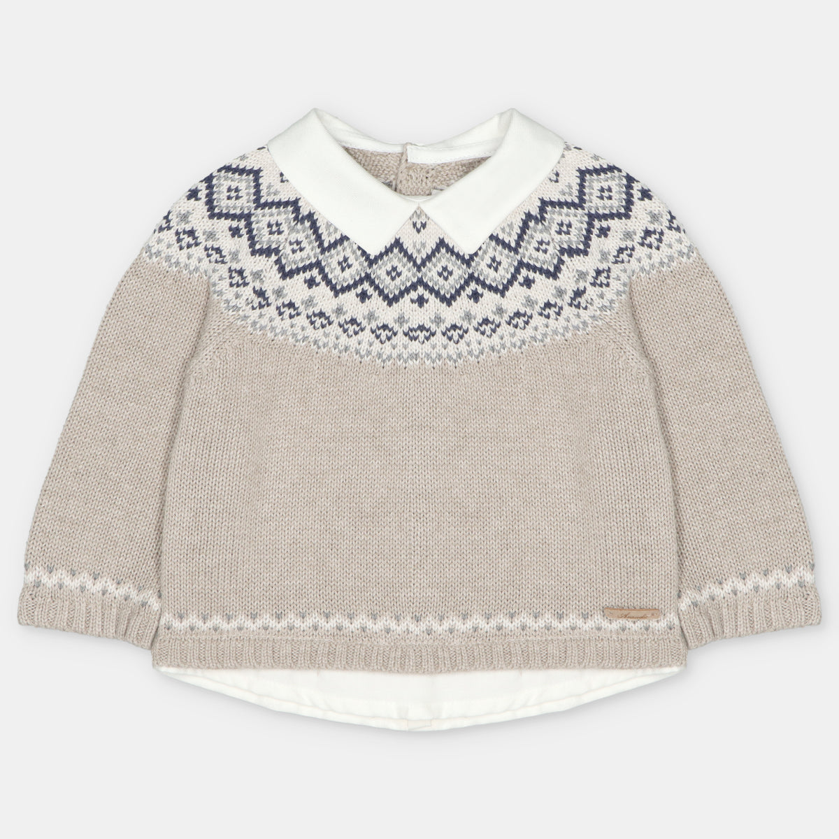 Suéter infantil con greca y cuello a contraste de Martín Aranda, referencia 044-32328.