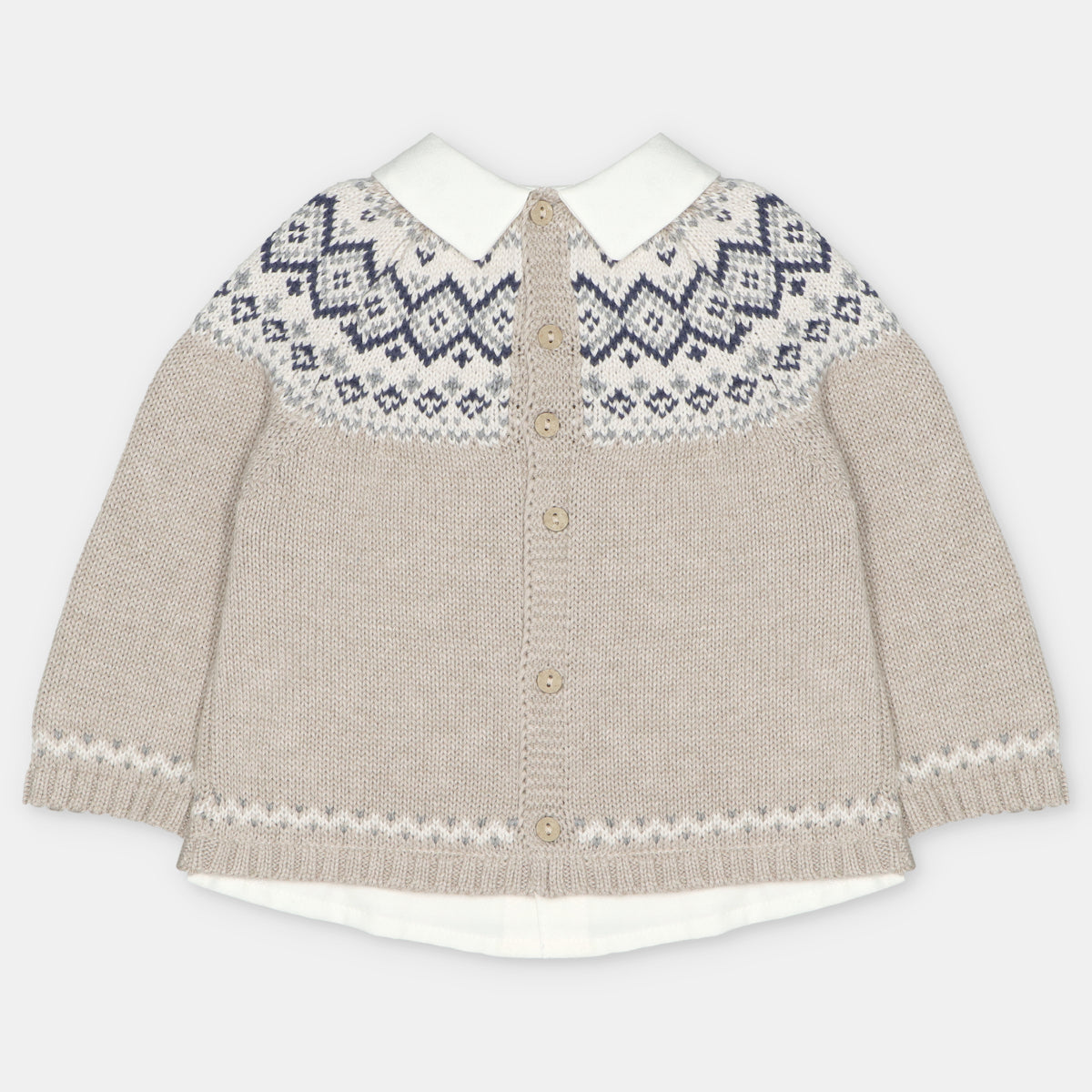 Suéter infantil con greca y cuello a contraste de Martín Aranda, referencia 044-32328.