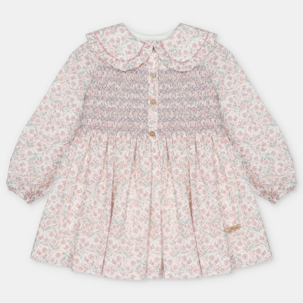 Vestido floral con botones para niña de Martín Aranda, referencia 047-20324.