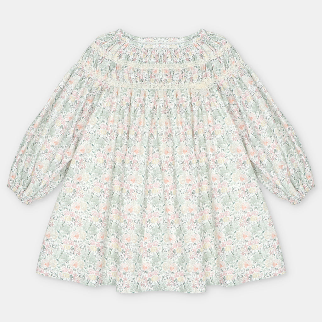 Vestido floral de manga larga para niña de Martín Aranda, referencia 047-20325.
