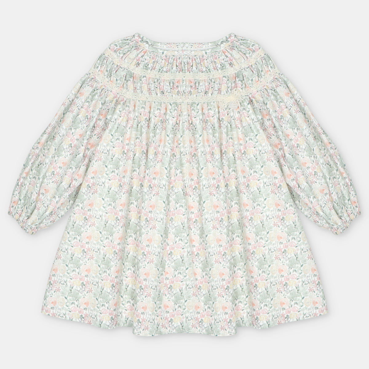 Vestido floral de manga larga para niña de Martín Aranda, referencia 047-20325.