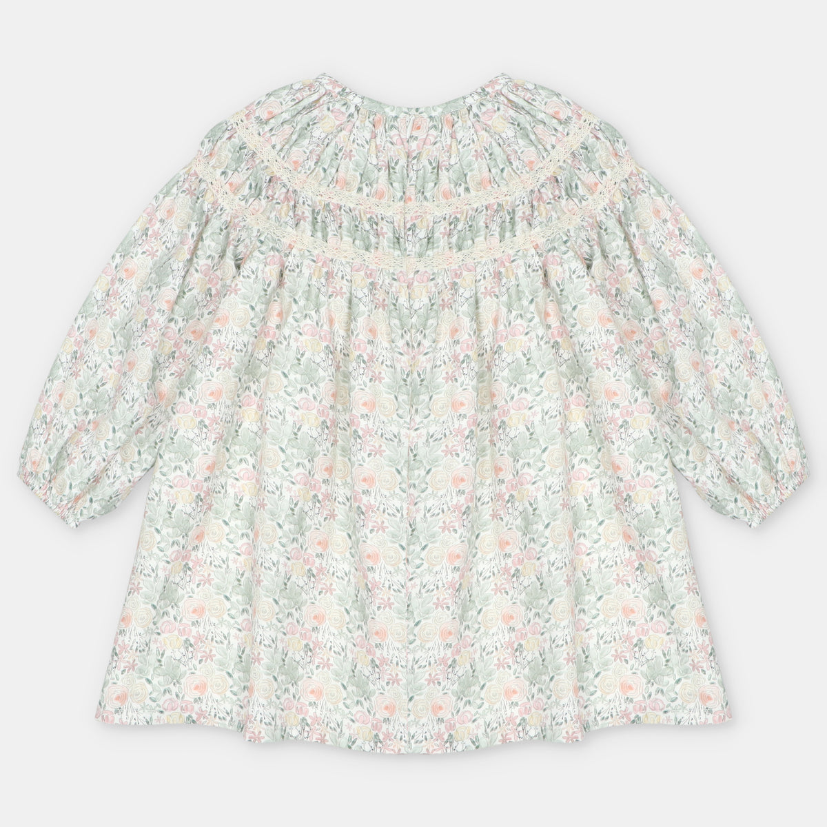 Vestido floral de manga larga para niña de Martín Aranda, referencia 047-20325.