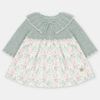 Vestido combinado floral con cuello amplio para bebé de Martín Aranda, referencia 047-30325.