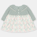 Vestido combinado floral con cuello amplio para bebé de Martín Aranda, referencia 047-30325.