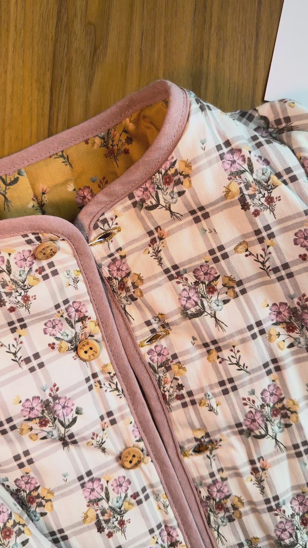 Chaquetón Niña Infantil Reversible Estampado  “Galatea” - Paz Rodríguez