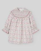 Vestido floral rosa LEDICIA para niña, Paz Rodríguez, vista frontal.