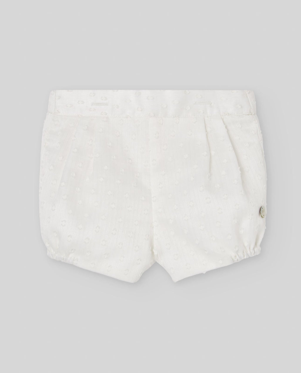 Conjunto exclusivo PAZ para bebé: pantalón corto de plumeti.