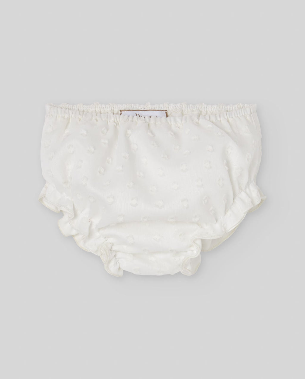 Conjunto exclusivo PAZ de plumeti para bebé: cubrepañal de plumeti.